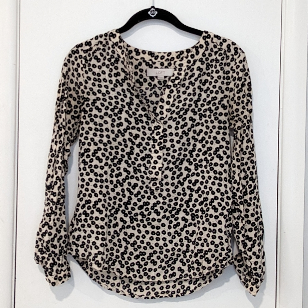 LOFT Floral Long Sleeve Top